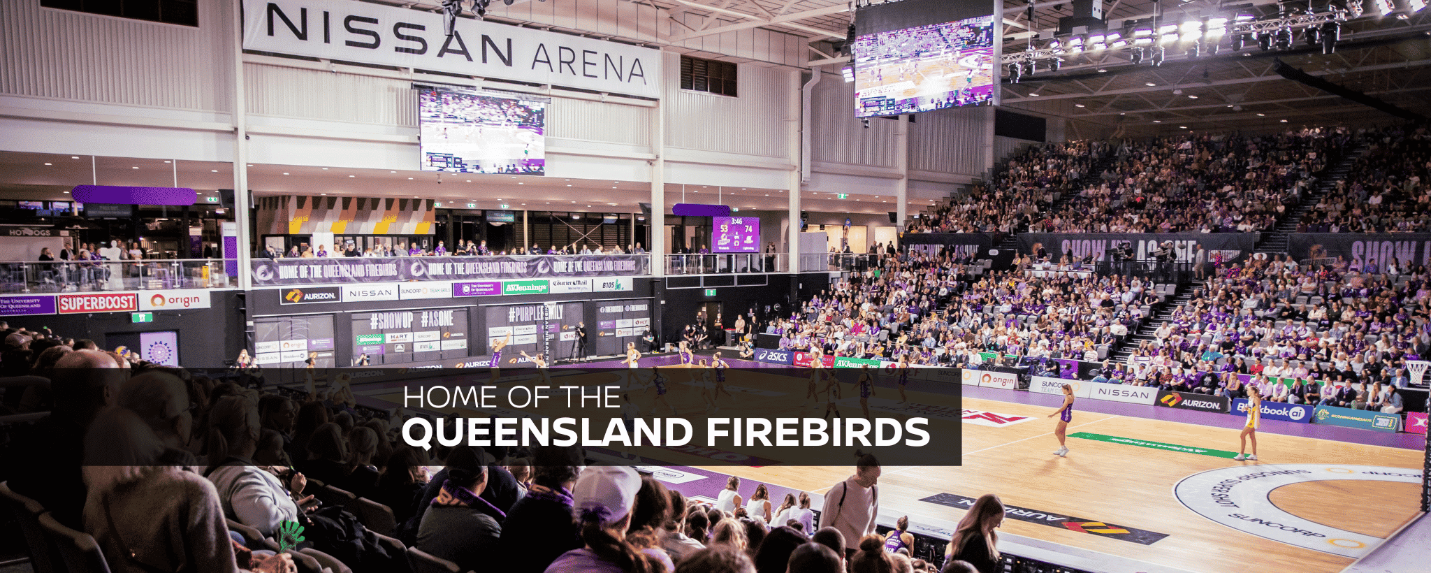 Image of the Queensland Firebirds on court