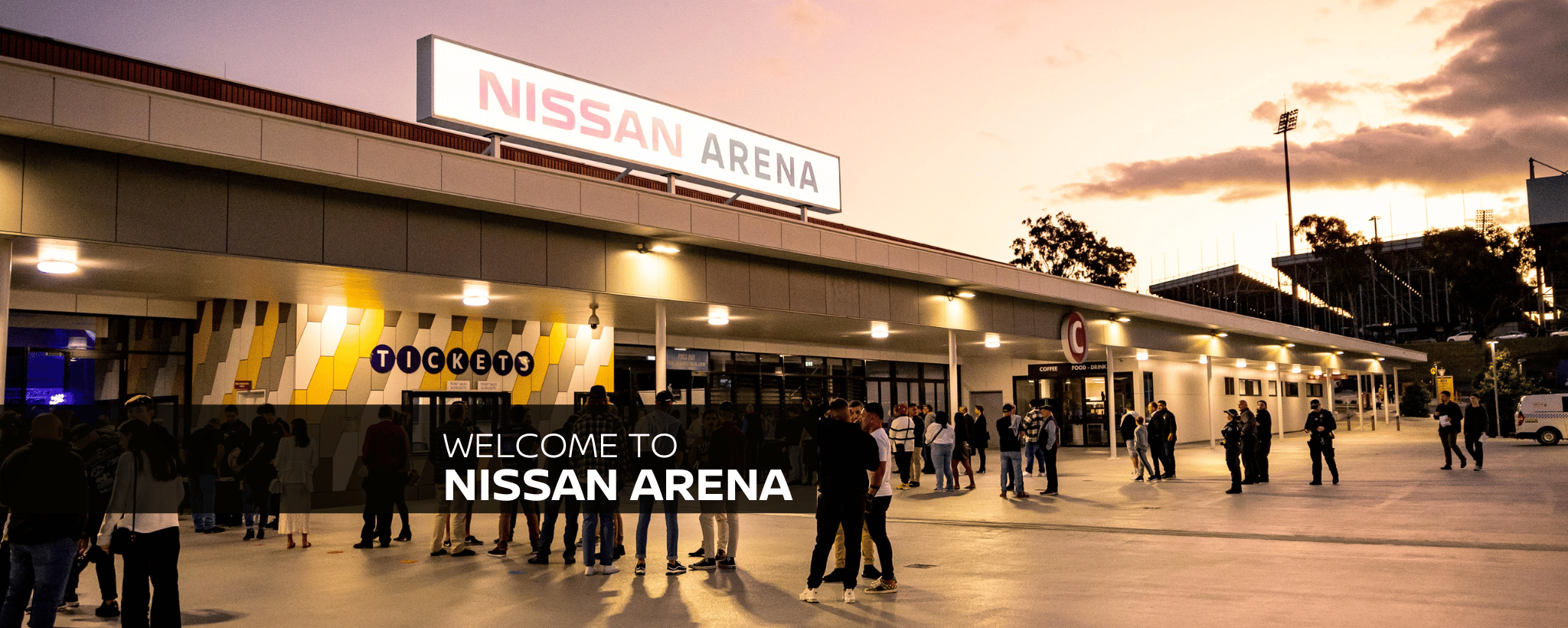 Image of Nissan Arena at sunset